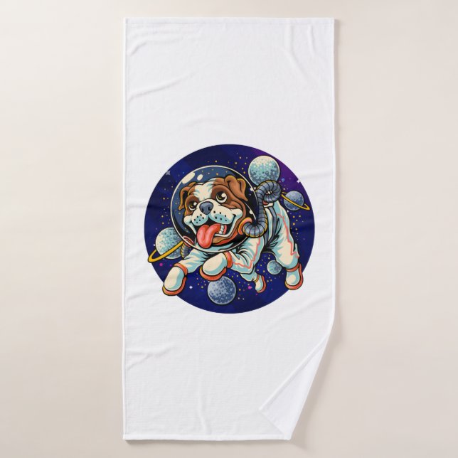 Dog Astronaut, space dog (Serviette de bain)