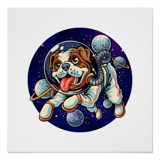 Dog Astronaut, space dog Poster (Front)
