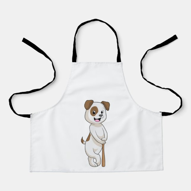 Dog at Baseball with Baseball bat Apron (Front)