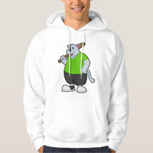 Dog at Baseball with Baseball bat Hoodie