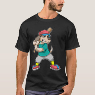Dog at Baseball with Baseball bat T-Shirt