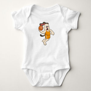 Dog at Basketball Sports Baby Bodysuit