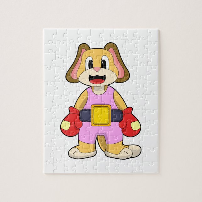 Dog at Boxing with Boxing gloves Jigsaw Puzzle (Vertical)