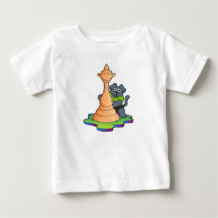 Dog at Chess with Chess piece Queen Baby T-Shirt
