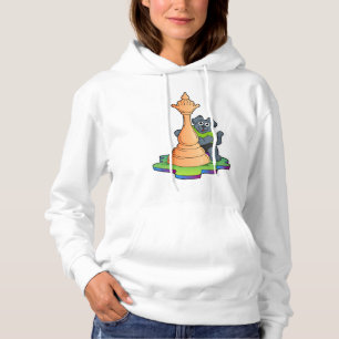 Dog at Chess with Chess piece Queen Hoodie