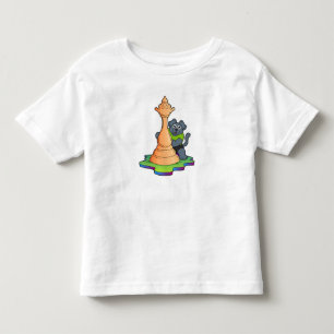 Dog at Chess with Chess piece Queen Toddler T-shirt