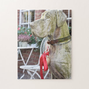 Dog at Christmas on Pavilion Road, London, England Jigsaw Puzzle