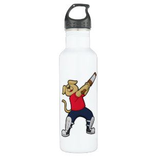 Dog at Cricket with Cricket bat 710 Ml Water Bottle