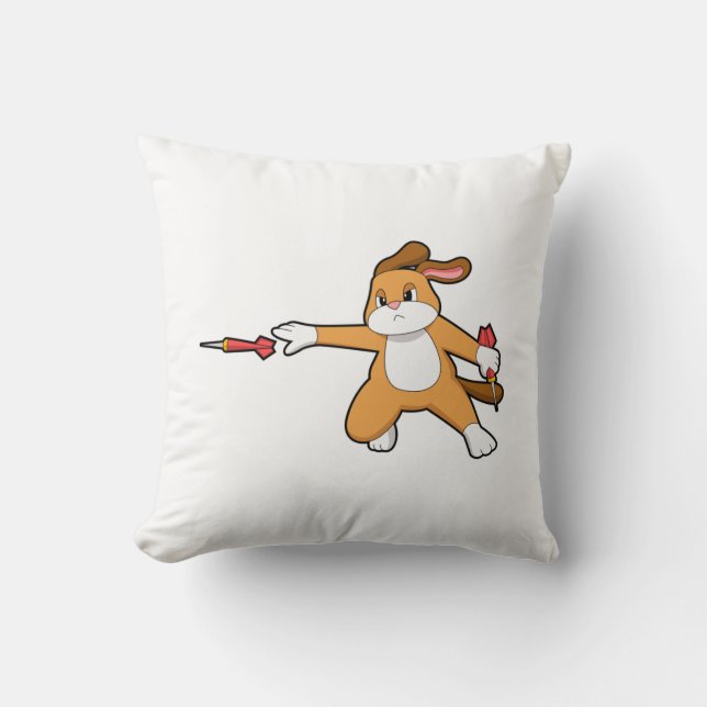 Dog at Darts with Dart.PNG Throw Pillow (Front)