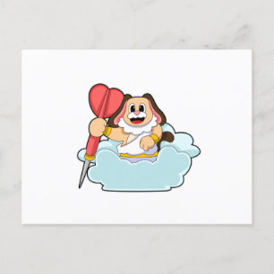 Dog at Darts with Dart Postcard
