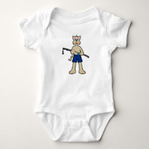 Dog at Fishing with Fishing rod & Fish Baby Bodysuit