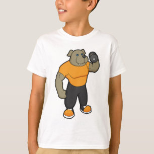 Dog at Fitness with Dumbbell T-Shirt