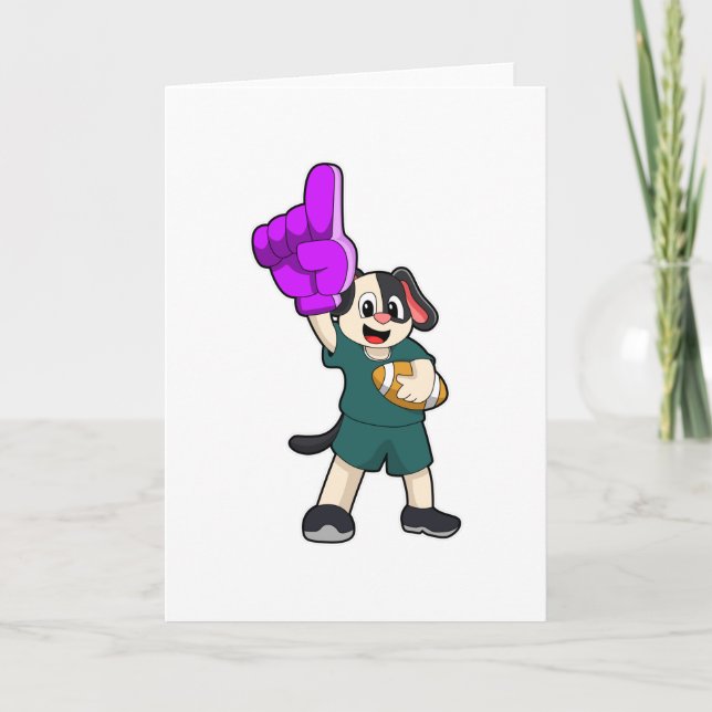 Dog at Football Sports Card (Front)