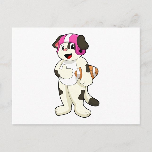 Dog at Football Sports Postcard (Front)