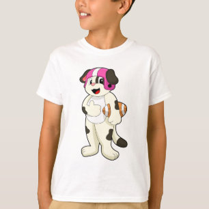 Dog at Football Sports T-Shirt