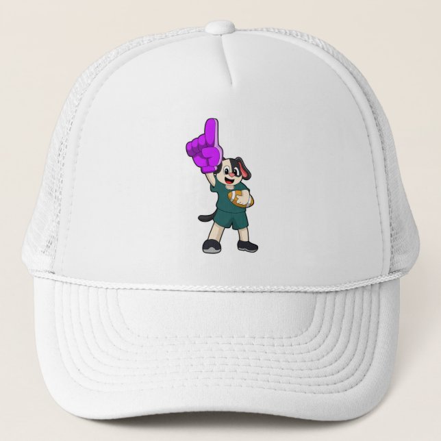 Dog at Football Sports Trucker Hat (Front)