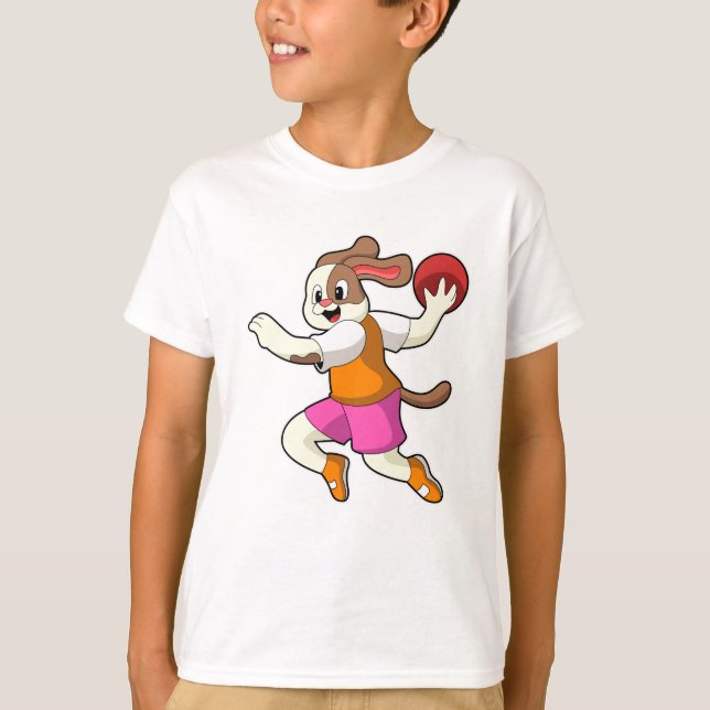 Dog at Handball player with Handball T-Shirt (Front)