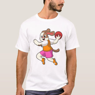 Dog at Handball player with Handball T-Shirt