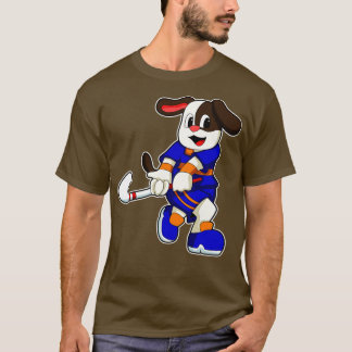 Dog at Hockey with Hockey stick T-Shirt