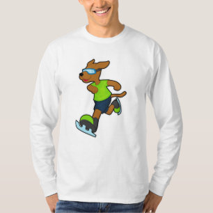 Dog at Ice skating with Goggles T-Shirt