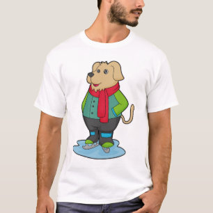 Dog at Ice skating with Ice skates T-Shirt