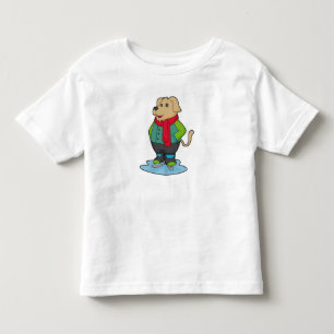 Dog at Ice skating with Ice skates Toddler T-shirt