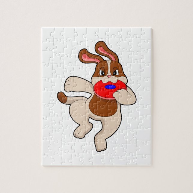 Dog at Playing Jigsaw Puzzle (Vertical)