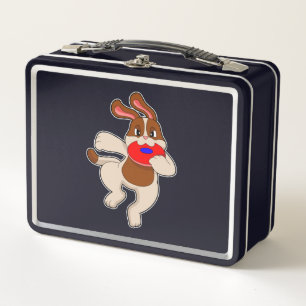 Dog at Playing Metal Lunch Box