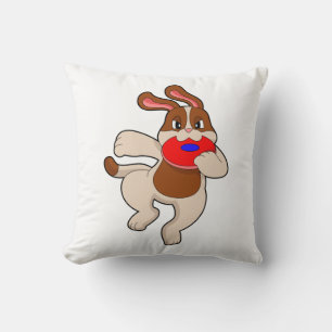 Dog at Playing Throw Pillow