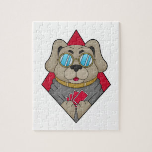 Dog at Poker with Poker cards Jigsaw Puzzle
