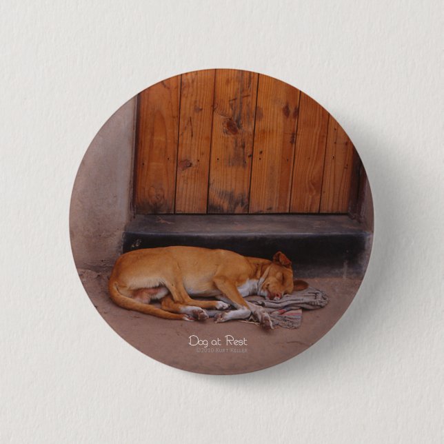 Dog at Rest 2 Inch Round Button (Front)