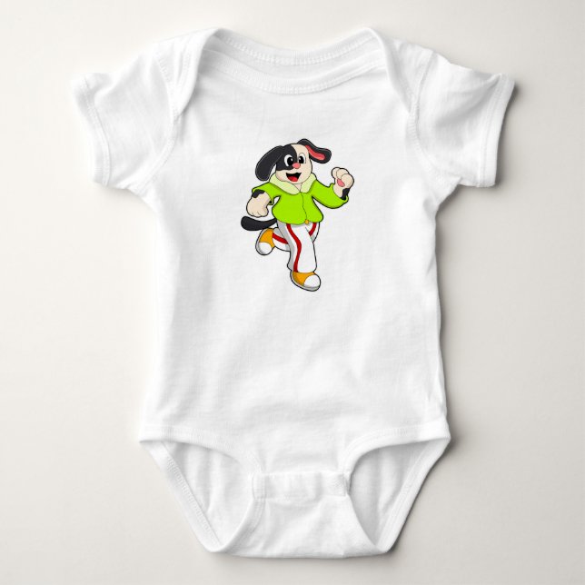 Dog at Running Baby Bodysuit (Front)