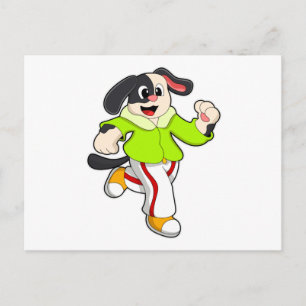 Dog at Running Postcard