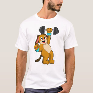 Dog at Strength training with Dumbbell T-Shirt