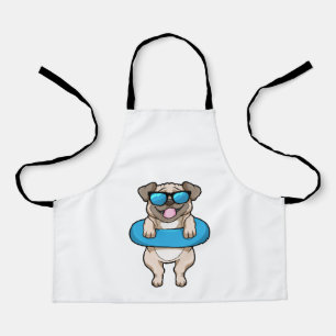 Dog at Swimming with Swim ring Apron