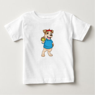 Dog at Tennis with Tennis ball Baby T-Shirt