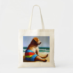 Dog at the Beach Tote Bag