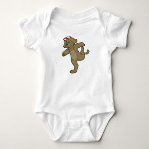 Dog at Yoga Fitness Baby Bodysuit