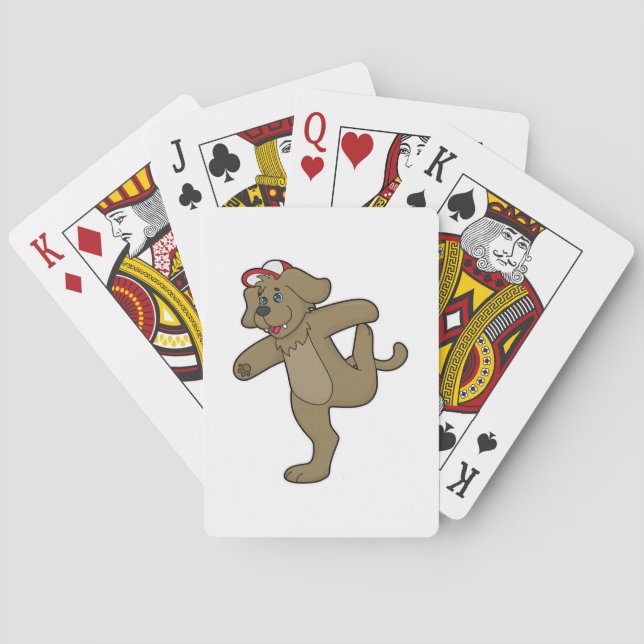 Dog at Yoga Fitness Playing Cards (Back)