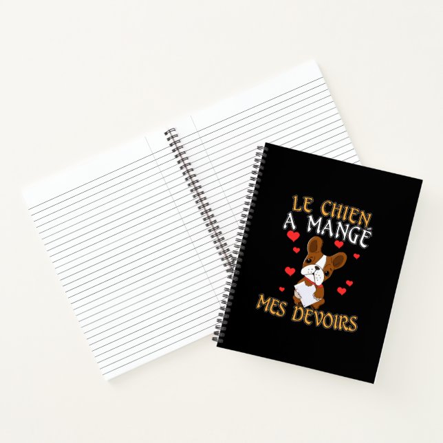 Dog Ate My Homework - Learning French Quote Notebook (Inside)
