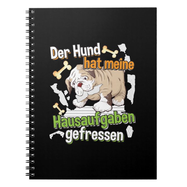 Dog Ate My Homework - Learning German Quote Notebook (Front)