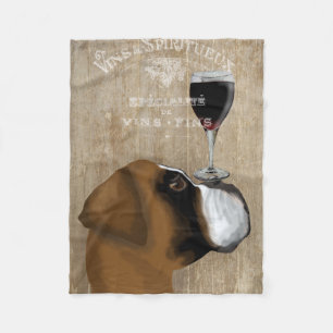 Dog Au Vin Boxer Fleece Blanket