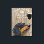 Dog Au Vin Dachshund 2 Canvas Print<br><div class="desc">Dog Au Vin Dachshund by Fabfunky. Features a dachshund with wine. | 190954D</div>