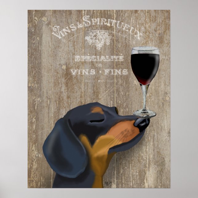 Dog Au Vin Dachshund Poster (Front)