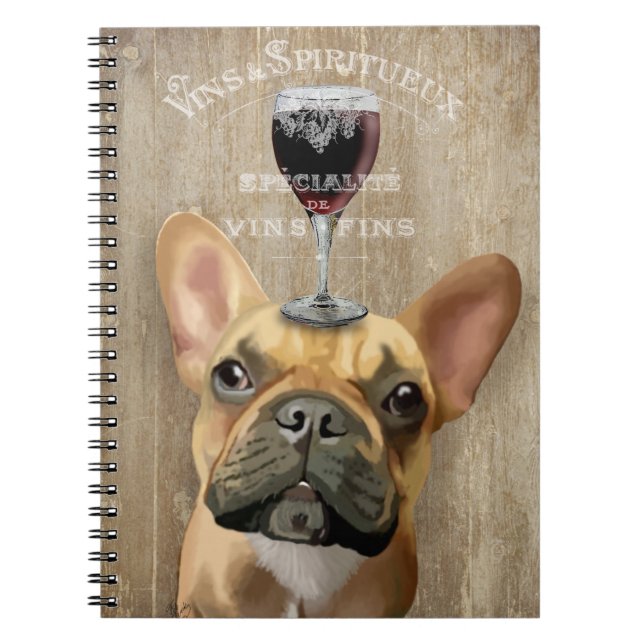 Dog Au Vin, French Bulldog Notebook (Front)