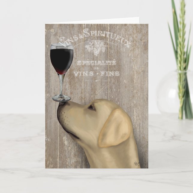 Dog Au Vin Yellow Labrador Card (Front)
