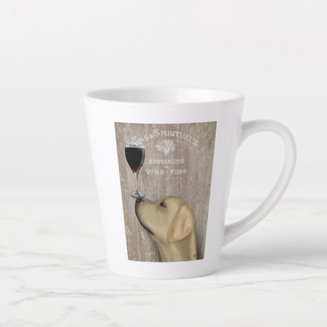 Dog Au Vin Yellow Labrador Latte Mug (Right)