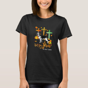 Dog Autumn Fall For Jesus He Never Leaves German S T-Shirt