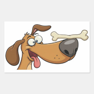 Dog Balancing Bone Cartoon Sticker