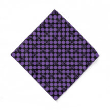 Dog Bandana - purple polka dots with paws